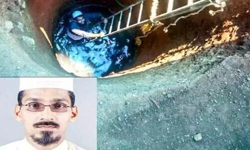 സ്വ​ന്ത​മാ​യി കി​ണ​ർ കു​ഴി​ച്ച്​ മ​ദ്​​റ​സ അ​ധ്യാ​പ​ക​ൻ