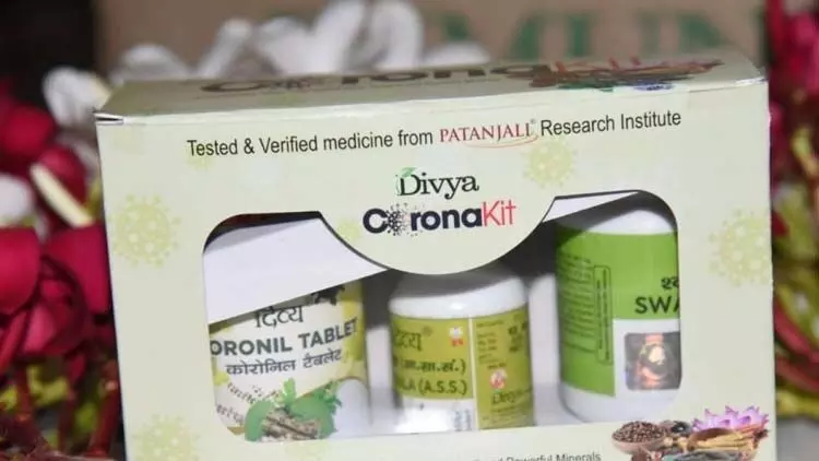 അംഗീകാരം പനിക്കും ചുമക്കും ചികിത്സിക്കാൻ; കോറോണിൽ ​പതഞ്​ജ​ലി വിൽക്കുന്നത്​​ കോവിഡിന്​