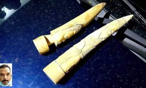 15 ലക്ഷത്തി​െൻറ ആനക്കൊമ്പ് ശിൽപവുമായി യുവാവ് പിടിയിൽ