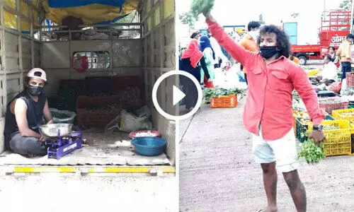 കടന്നുവരൂൂ... കടന്നു വരൂൂ.... ലോക്​ഡൗണിൽ വിശപ്പകറ്റാൻ പച്ചക്കറി വിറ്റ്​ ഇൗ നടൻ