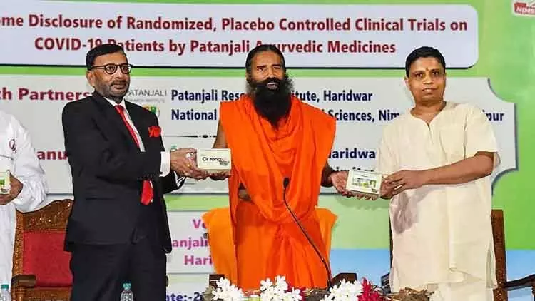 കോവിഡ്​ മരുന്ന്​: ബാബാ രാംദേവിനെതിരെ ജയ്​​പൂരിൽ എഫ്​.​​ഐ.ആർ