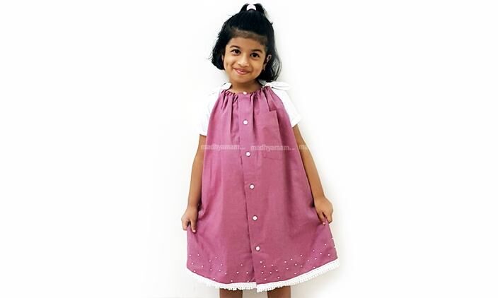 പഴയ ഷര്ട്ടിൽ നിന്ന് പില്ലോകെയ്സ് ഫ്രോക്ക് പഴയ ഷര്ട്ടിൽ നിന്ന് പില്ലോകെയ്സ് ഫ്രോക്ക്