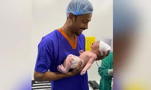 ദൈവാനുഗ്രഹം; പാണ്ഡ്യ ജൂനിയറി​െൻറ ചിത്രം പങ്കുവെച്ച്​ ഹർദിക്​