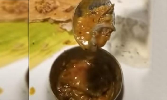 ഇതിെൻറ പകുതി കാണാനില്ല ; ഡൽഹി റെസ്റ്ററൻറിൽ നിന്ന് യുവാവ് വാങ്ങിയ സാമ്പാറിൽ ചത്ത പല്ലി ഇതിെൻറ പകുതി കാണാനില്ല ; ഡൽഹി റെസ്റ്ററൻറിൽ നിന്ന് യുവാവ് വാങ്ങിയ സാമ്പാറിൽ ചത്ത പല്ലി