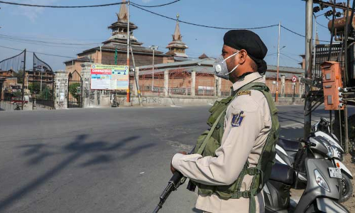 kashmir policeman standing