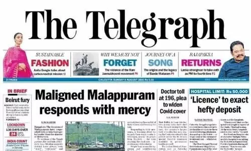 അപമാനിക്കപ്പെട്ട മലപ്പുറം കാരുണ്യം കൊണ്ട് പ്രതികരിക്കുന്നു- മലപ്പുറത്തി​െൻറ നന്മയെ ​പ്രകീർത്തിച്ച്​ ദി ടെലഗ്രാഫ്​