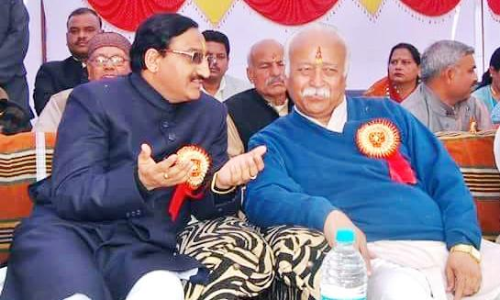 രമേഷ്​​ പൊഖ്​റിയാൽ,  മോഹൻ ഭാഗവത്