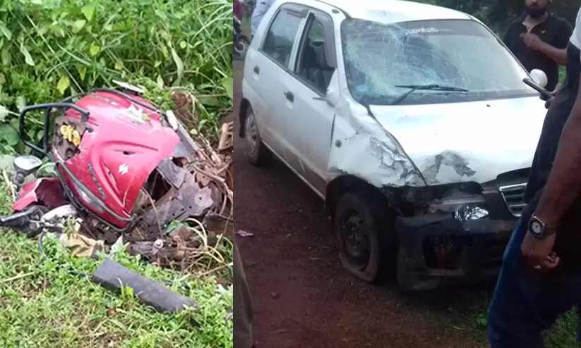 കഞ്ചാവ് ലഹരിയിൽ ഭീകരാന്തരീക്ഷം സൃഷ്ടിച്ച യുവാവി​െൻറ കാറിടിച്ച്​ സ്​കൂട്ടർ യാത്രക്കാരൻ മരിച്ചു