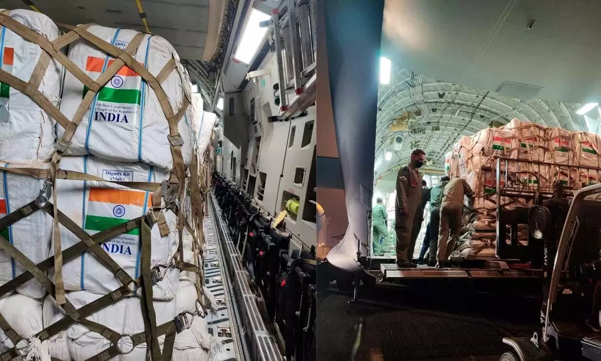 ബെയ്റൂത്ത് സ്ഫോടനം: ഇന്ത്യ 58മെട്രിക് ടൺ മെഡിക്കൽ-ഭക്ഷ്യകിറ്റ് ലബനാനിലേക്ക് അയച്ചു ബെയ്റൂത്ത് സ്ഫോടനം: ഇന്ത്യ 58മെട്രിക് ടൺ മെഡിക്കൽ-ഭക്ഷ്യകിറ്റ് ലബനാനിലേക്ക് അയച്ചു