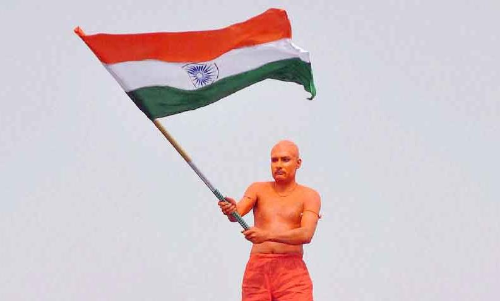 കൈകളിലേന്തിയ വിജയ പതാക