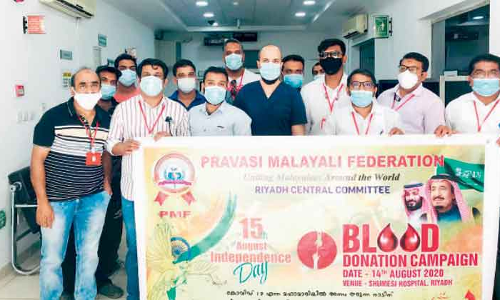 പി.​എം.​എ​ഫ് റി​യാ​ദി​ൽ ര​ക്ത​ദാ​ന ക്യാ​മ്പ് സം​ഘ​ടി​പ്പി​ച്ചു