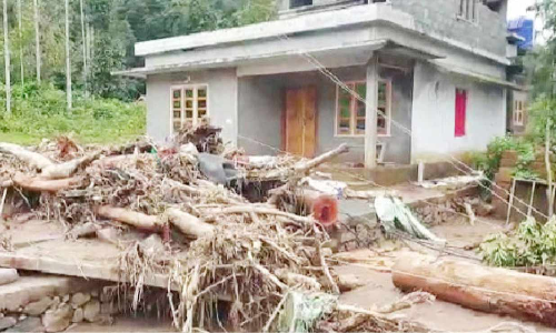 മുണ്ടക്കൈ ഉരുൾപൊട്ടൽ: പുറത്ത്​ മരങ്ങളും ചളിയും ; വീടിനകത്ത്​ കയറാനാവാതെ കുടുംബങ്ങൾ