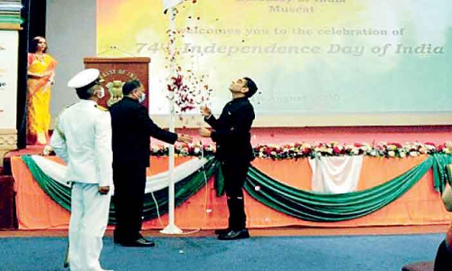 ഇ​ന്ത്യ​ൻ എം​ബ​സി​യി​ൽ സ്വാ​ത​ന്ത്ര്യ​ദി​നം ആ​ഘോ​ഷി​ച്ചു