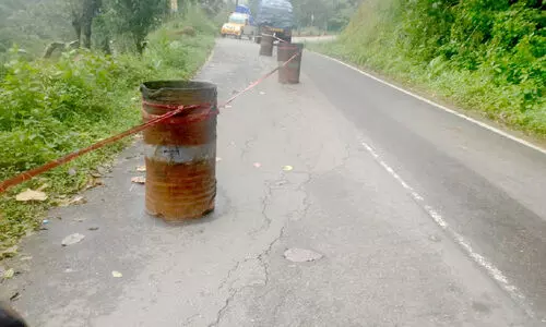 തൊടുപുഴ–പുളിയൻമല ദേശീയ പാതയിൽ വിള്ളൽ