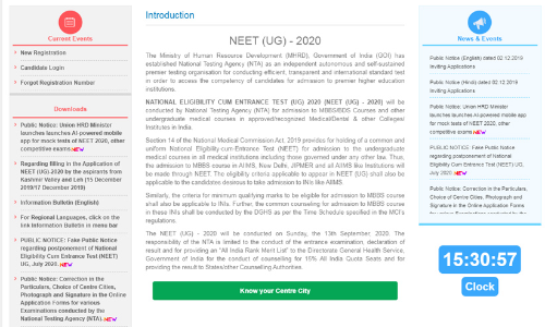 നീറ്റ്​ 2020; പരീക്ഷ ​സെപ്​റ്റംബർ 13ന്​, പരീക്ഷകേന്ദ്രം ഏതു നഗരത്തിലെന്ന്​ അറിയാം