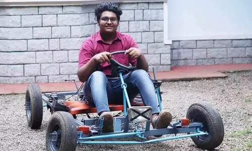 നാട്ടുകാർക്ക്​ കൗതുകക്കാഴ്ചയായി മാത്യൂസി​െൻറ പറക്കും തളിക