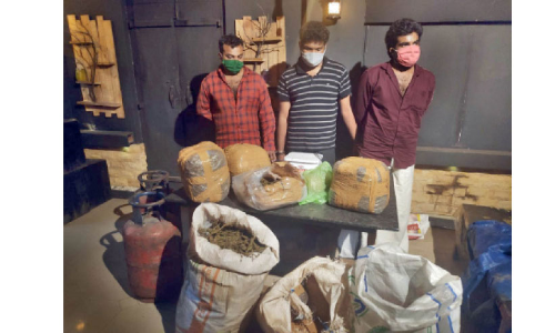 അടച്ചിട്ടിരുന്ന ഹോട്ടലില്‍നിന്ന്​ 40 കിലോ കഞ്ചാവും മയക്കുമരുന്നും പിടിച്ചു