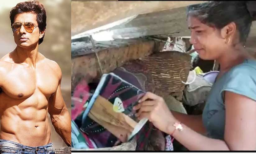 പ്രളയത്തിൽ നനഞ്ഞ പുസ്​തകങ്ങൾ എടുത്തു വെക്കുന്ന വിദ്യാർഥിനിയുടെ വിഡിയോ വൈറലായി; കണ്ണീരൊപ്പി​ സോനു സൂദ്​