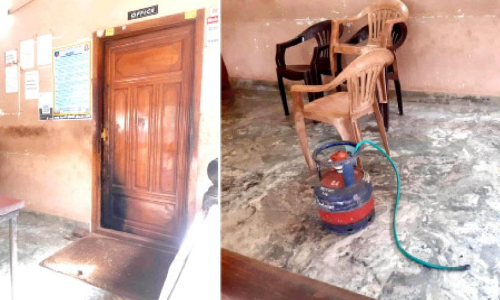 ഗ്യാസ് ഏജൻസിയുടെ വാതിൽ തീവെച്ചുതകർത്ത് മോഷണം