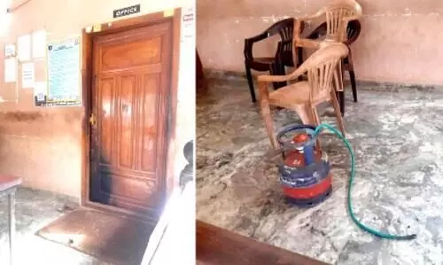 ഗ്യാസ് ഏജൻസിയുടെ വാതിൽ തീവെച്ചുതകർത്ത് മോഷണം