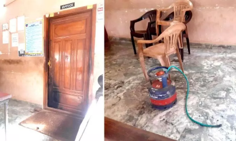 ഗ്യാസ് ഏജൻസിയുടെ വാതിൽ തീവെച്ചുതകർത്ത് മോഷണം ഗ്യാസ് ഏജൻസിയുടെ വാതിൽ തീവെച്ചുതകർത്ത് മോഷണം