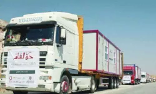 സിറിയൻ വിദ്യാർഥികൾ പഠിക്കും, ഖത്തർ നൽകിയ പഠനവണ്ടിയിലിരുന്ന്​