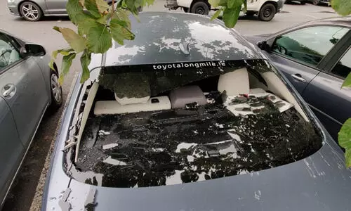 കെവിൻ ഒബ്രീന്​ ഇതെന്ത്​ പറ്റി; സിക്​സടിച്ച്​ തകർത്തത്​ സ്വന്തം കാറി​െൻറ ചില്ല്​