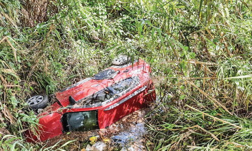 കാർ കുളത്തിലേക്ക് മറിഞ്ഞു