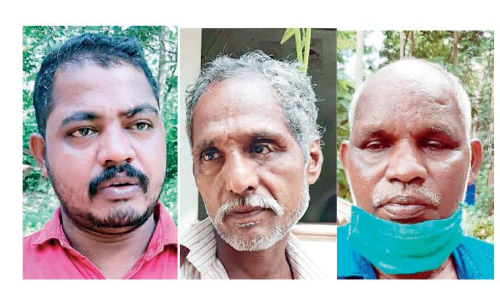 മാൻകൊമ്പും വാറ്റുചാരായവുമായി മൂന്നുപേർ പിടിയിൽ