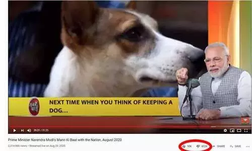 മോദിയുടെ ഇന്ത്യൻ പട്ടി പ്രസംഗത്തിന്​ ഡിസ്​ലൈക്കി​െൻറ കൂമ്പാരം