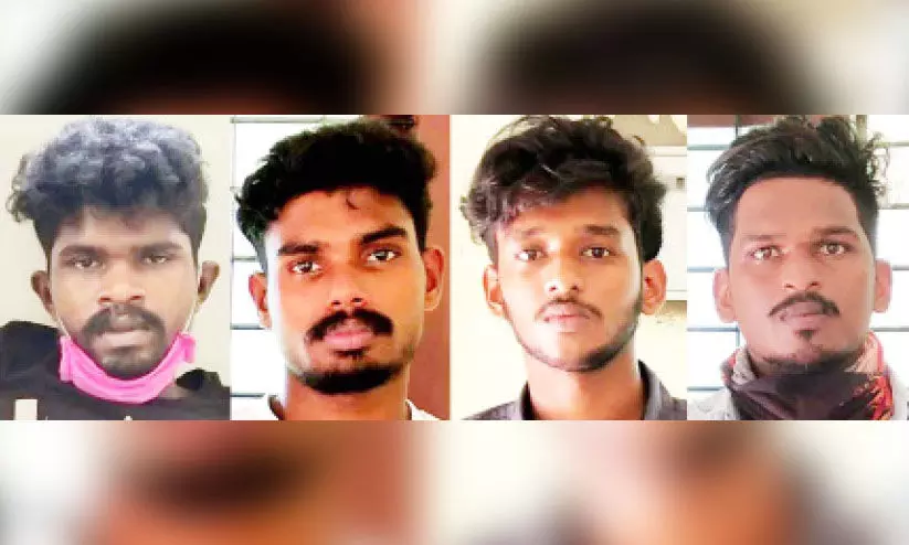 വലിയകുളങ്ങരയിൽ യുവാവിനെ ആക്രമിച്ച നാലംഗ ഗുണ്ടാസംഘം അറസ്​റ്റിൽ