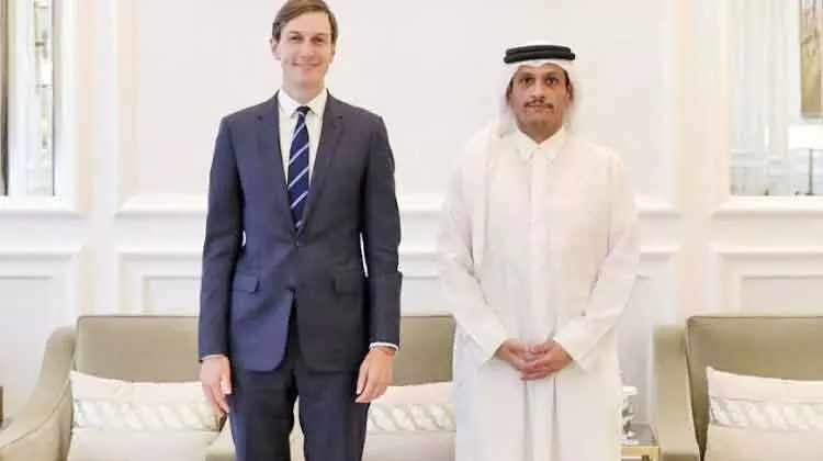 വിദേശകാര്യ മന്ത്രി ജാരദ് കുഷ്നറുമായി കൂടിക്കാഴ്ച നടത്തി വിദേശകാര്യ മന്ത്രി ജാരദ് കുഷ്നറുമായി കൂടിക്കാഴ്ച നടത്തി