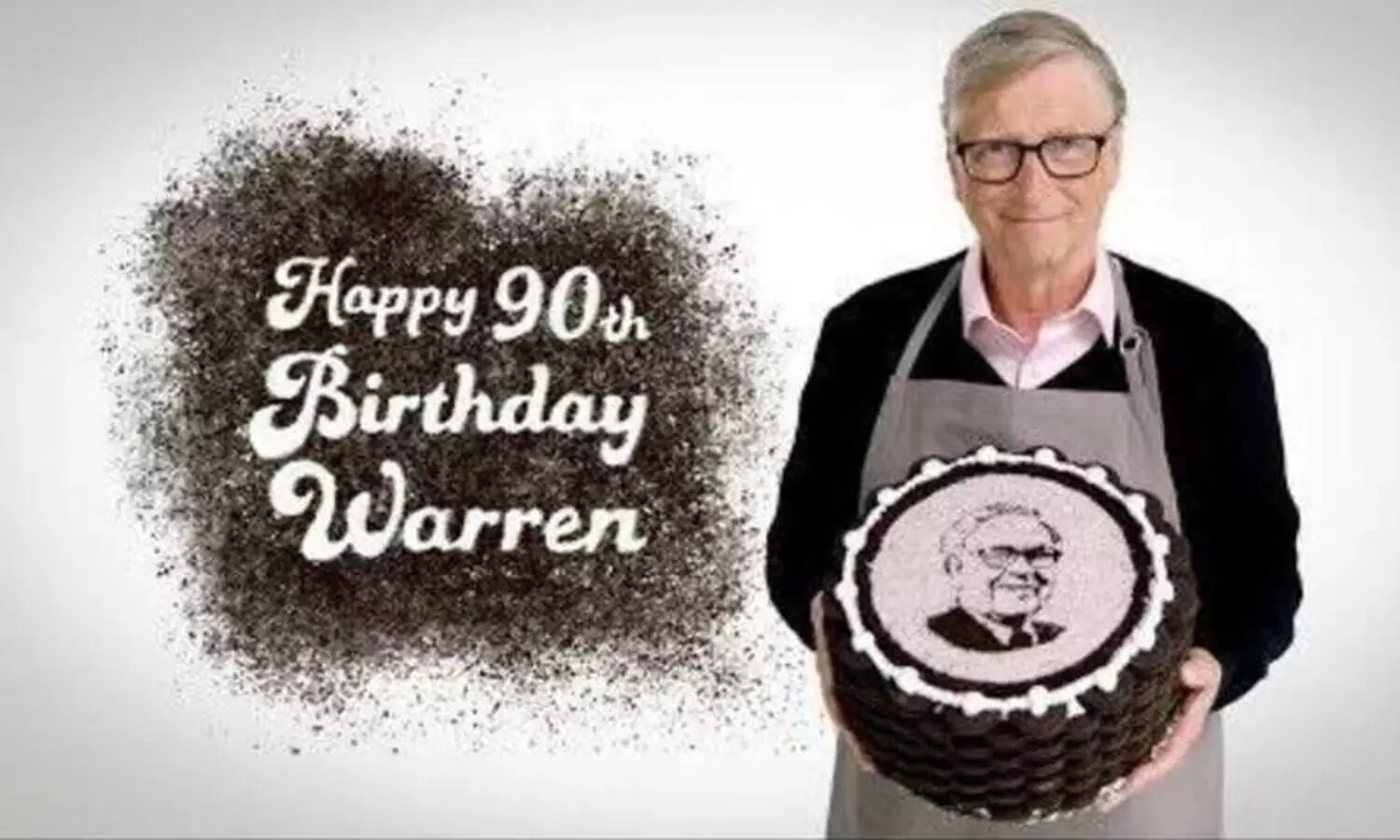 വാറൻ ബഫറ്റി​െൻറ ജന്മദിനത്തിൽ കേക്കുണ്ടാക്കി ബിൽഗേറ്റ്​സ്​