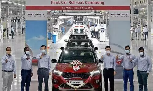 പ്രൊഡക്ഷൻ ലൈൻ വിട്ട്​ സോനറ്റ്​; ഇൗ മാസം 18ന്​ പുറത്തിറക്കുമെന്ന്​​ കിയ