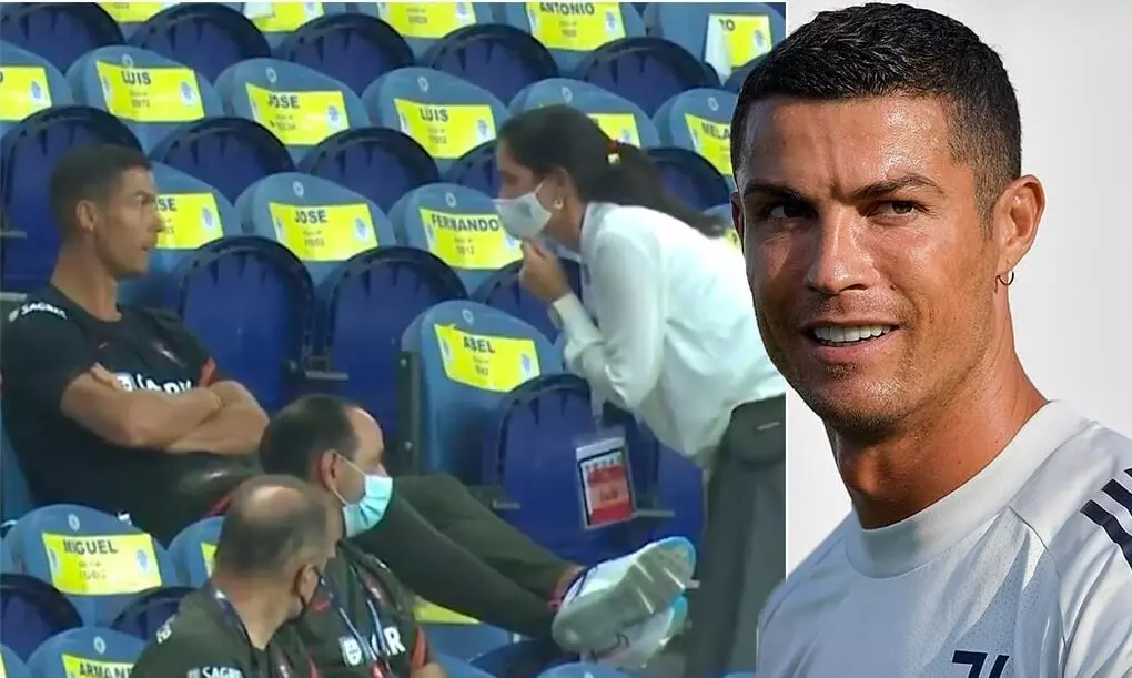 ക്രിസ്​റ്റ്യോനോയെ മാസ്​ക്​ ധരിപ്പിച്ച്​ സുരക്ഷ ഉദ്യോഗസ്ഥ; വൈറലായി വീഡിയോ VIDEO