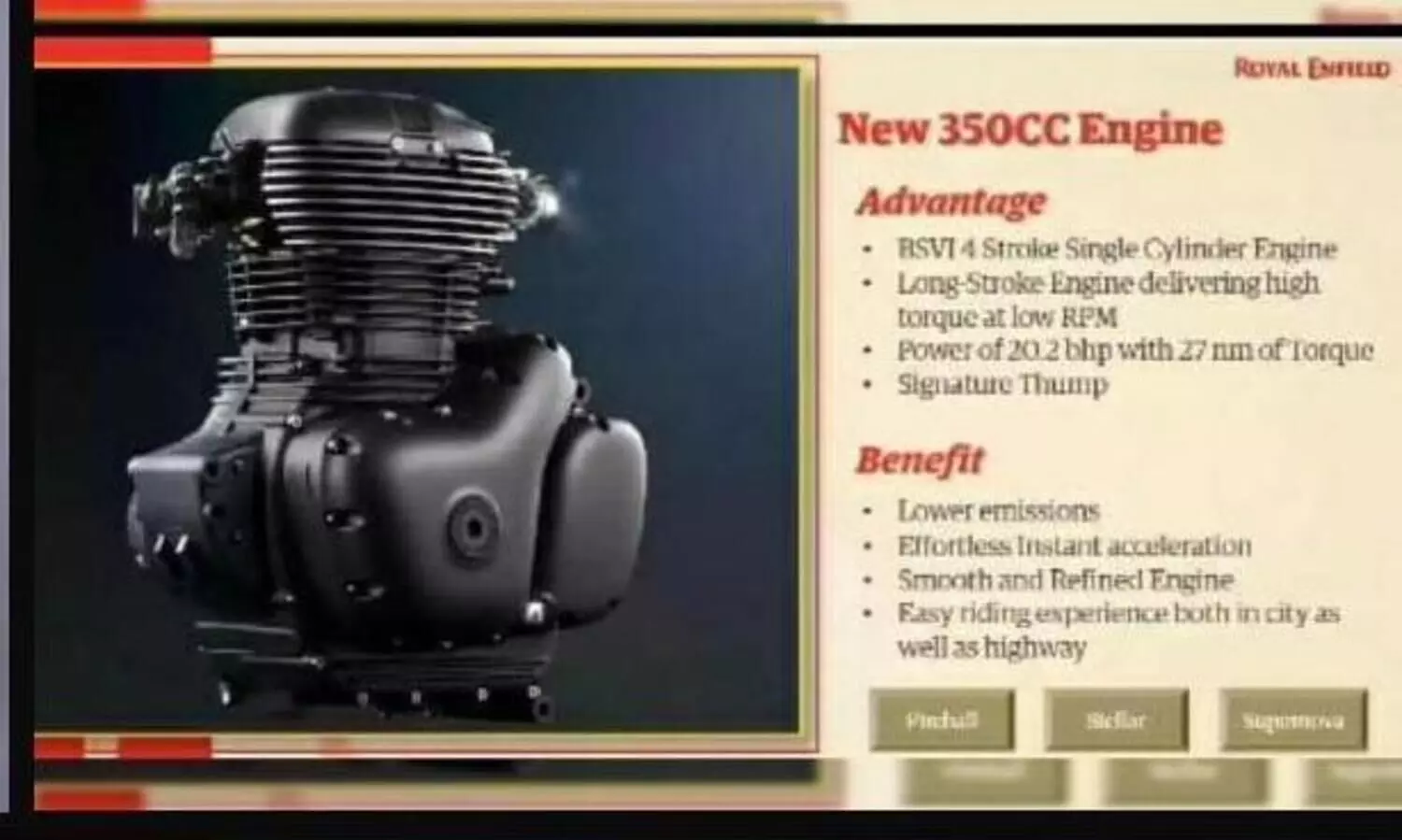 മെറ്റിയോറി​െൻറ എഞ്ചിൻ വിശേഷങ്ങൾ പുറത്ത്​; തണ്ടർബേഡിനേക്കാൾ കരുത്തനെന്ന്​ എൻഫീൽഡ്​