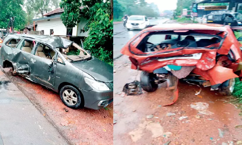 പുത്തനത്താണിയില് കാറുകൾ കൂട്ടിയിടിച്ച് മറിഞ്ഞു; രണ്ടുപേർക്ക് പരിക്ക് പുത്തനത്താണിയില് കാറുകൾ കൂട്ടിയിടിച്ച് മറിഞ്ഞു; രണ്ടുപേർക്ക് പരിക്ക്