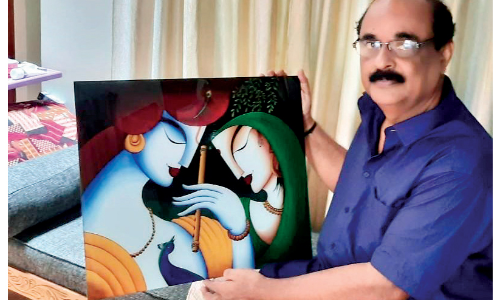 കോ​വി​ഡ് കാ​ല​ത്തെ വ​ര​ച്ച്​ തോ​ൽ​പ്പി​ച്ച്​ ഗ​ണേ​ഷ്​