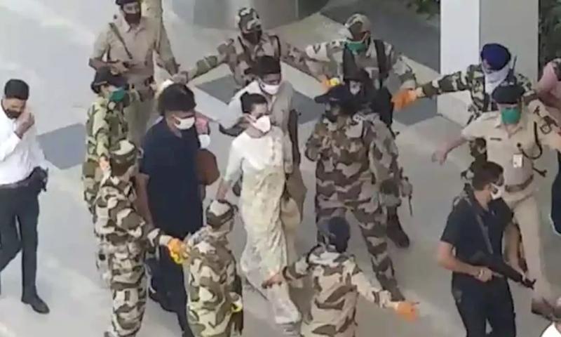 കനത്ത പ്രതിഷേധത്തിനി​െട കങ്കണ മുംബൈയിൽ; വസതിയിൽ കനത്ത സുരക്ഷ