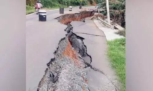 ഭൂമി പിളർന്ന് രണ്ടായ മലയോര ഹൈവേ പൂർവസ്ഥിതിയിലാക്കാൻ നടപടിയില്ല