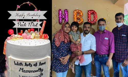 മമ്മൂട്ടി വക പിറന്നാള്‍ കേക്കും സമ്മാനങ്ങളും; മനം നിറഞ്ഞ് പീലി
