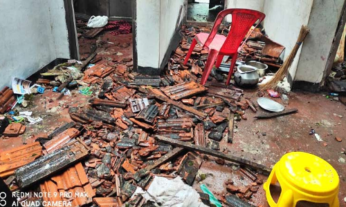 കനത്ത മഴയിൽ വീട് തകർന്നു