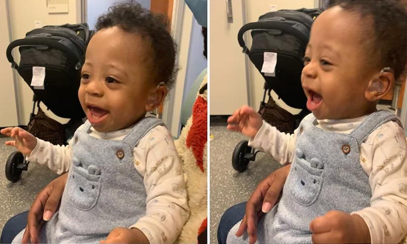 കേൾവി സഹായി തുണച്ചു; ആദ്യമായി അമ്മയുടെ ശബ്ദം കേട്ട് കുഞ്ഞു മേസൺ, വൈറലായി ദൃശ്യങ്ങൾ കേൾവി സഹായി തുണച്ചു; ആദ്യമായി അമ്മയുടെ ശബ്ദം കേട്ട് കുഞ്ഞു മേസൺ, വൈറലായി ദൃശ്യങ്ങൾ