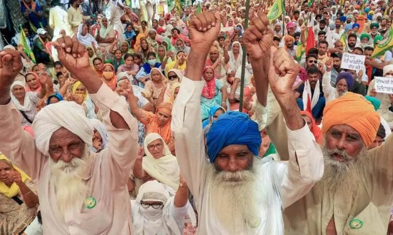 Protesting against new farm Bills