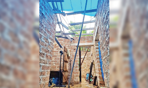 house roof collapsed