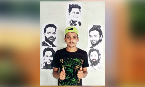 ചി​ത്രം​വ​ര​ച്ച് ചി​കി​ത്സ ചെ​ല​വി​ലേ​ക്ക് പ​ണം ക​ണ്ടെ​ത്തി യു​വാ​വി​െൻറ മാ​തൃ​ക