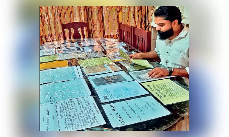 Young historian with documents of anti-British struggle in Malabar