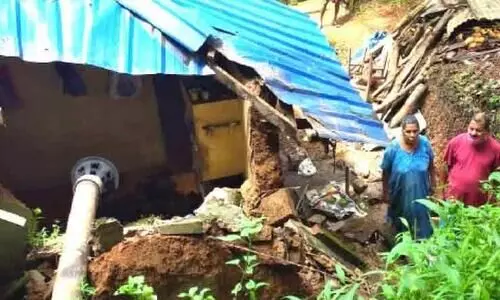 Houses collapsed in the rain