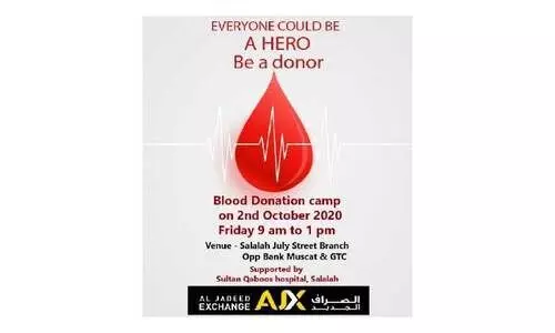 അൽ ജദീദ്​ എക്​സ്​ചേഞ്ച്​ സലാലയിൽ രക്തദാന ക്യാമ്പ്​ സംഘടിപ്പിക്കുന്നു