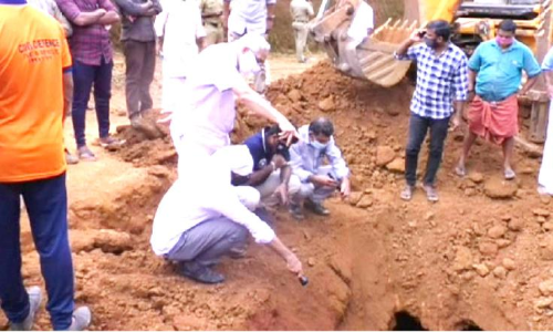 Large cave during road work